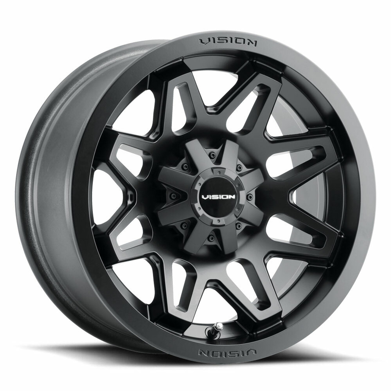 Set 4 14" Vision ATV 416 Se7en Matte Black Wheels 14x7 4x136 Rims 38.1mm
