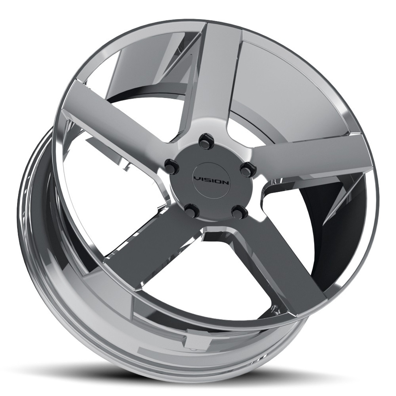 Set 4 24" Vision Street 472 Switchback Chrome Wheels 24x9.5 6x5.5 Rims 30mm