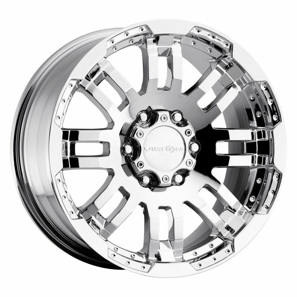 Set 4 20" Vision Off-Road 375 Warrior Chrome Wheels 20x9 6x5.5 Truck Rims 30mm