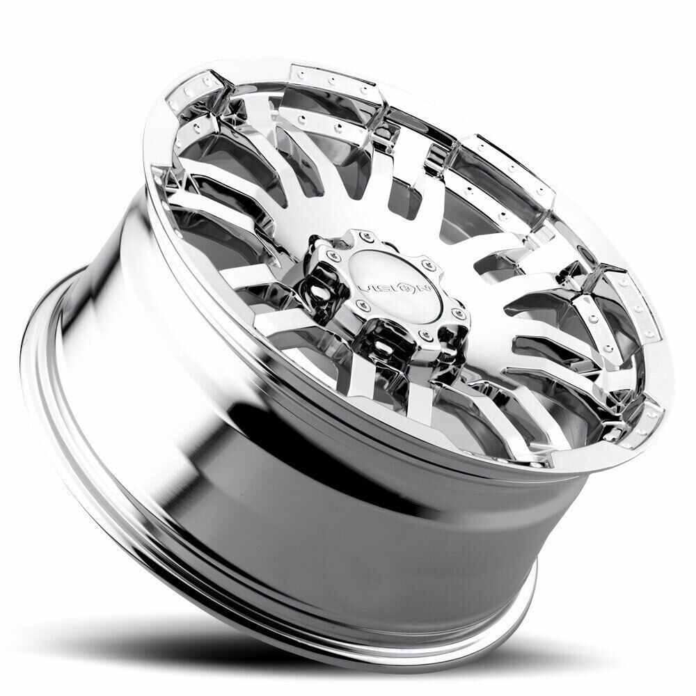 Set 4 20" Vision Off-Road 375 Warrior Chrome Wheels 20x9 6x5.5 Truck Rims 30mm