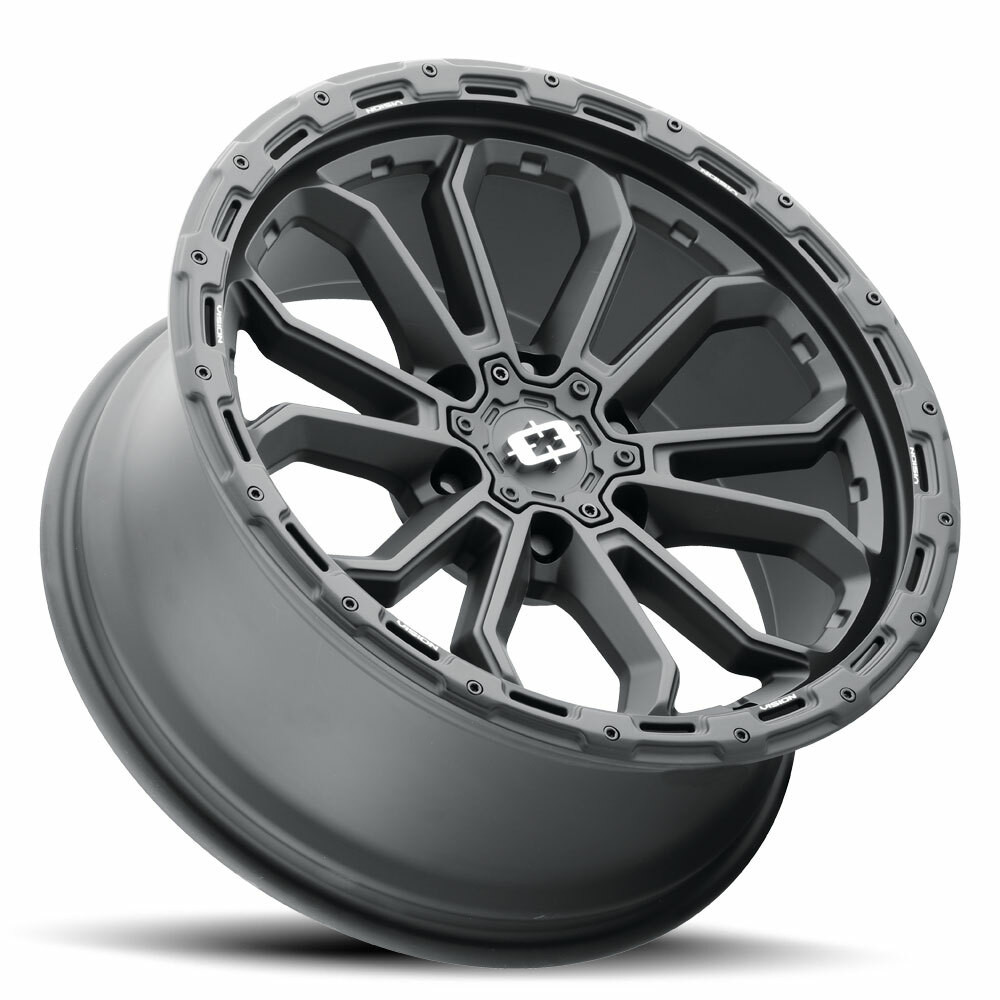 Set 4 17" Vision 405 Korupt Satin Black 17x9 Wheels 5x4.5 (5x114.3) 12mm Rims