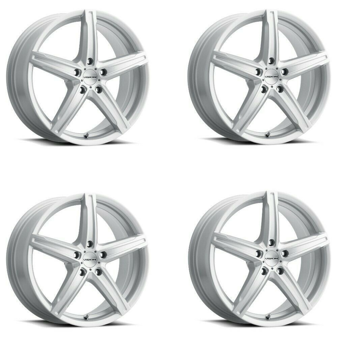 Set 4 15" Vision Street 469 Boost Silver Wheels 15x6.5 4x4.5 (4x114.3) 38mm Rims
