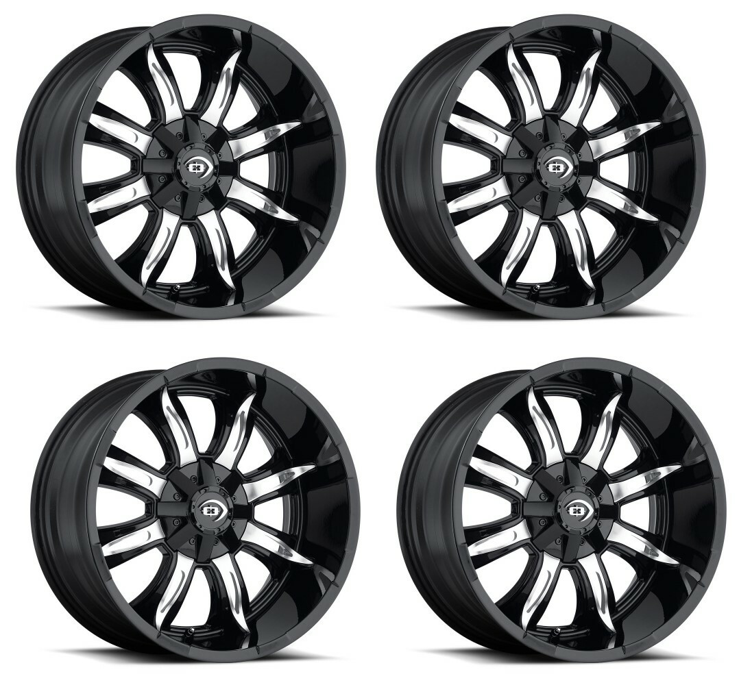Set 4 20" Vision 423 Manic Gloss Black Machined Face Wheels 20x9 5x4.5 Rims 10mm