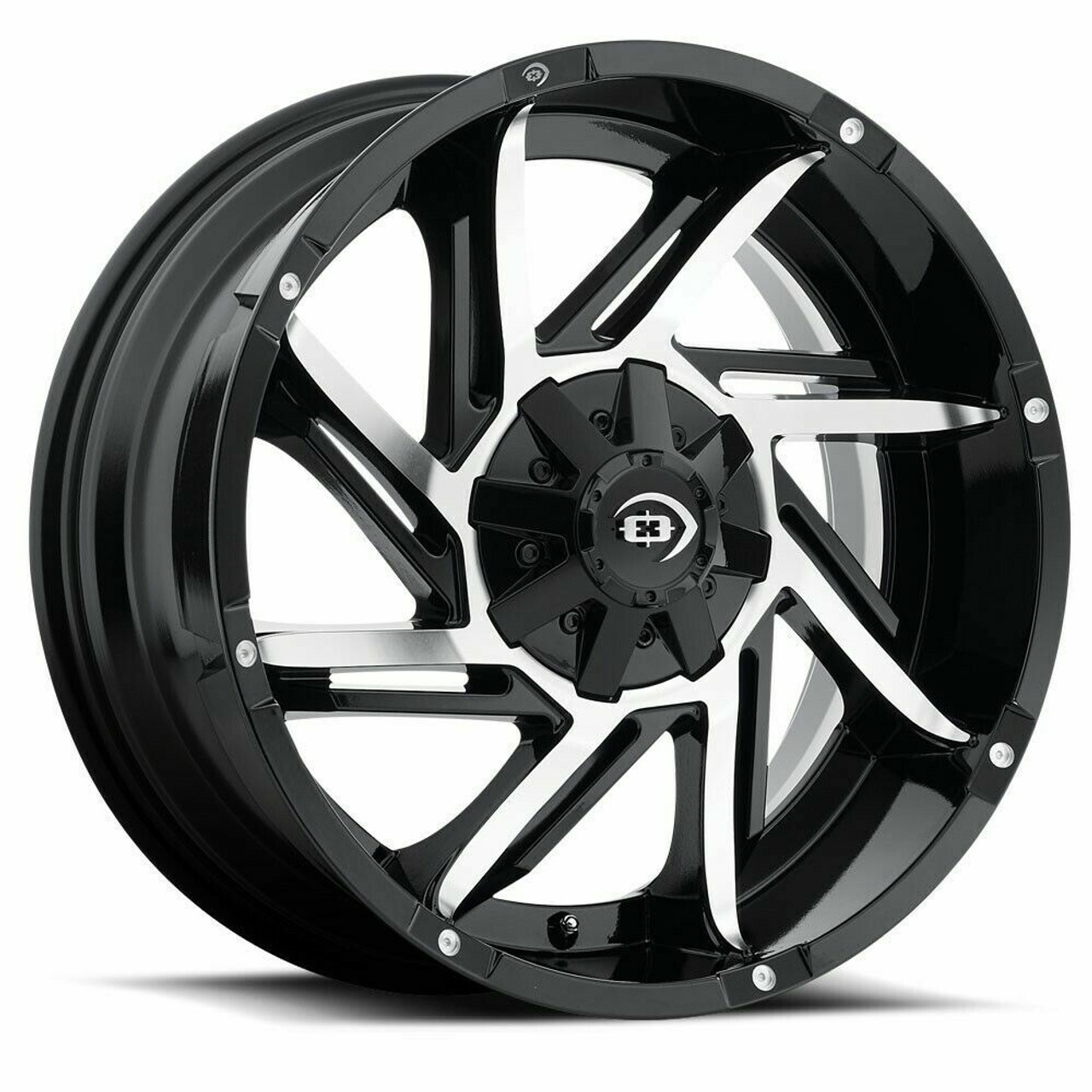 Set 4 18" Vision 422 Prowler Gloss Black Machined Face Wheels 18x9 5x4.5 12mm