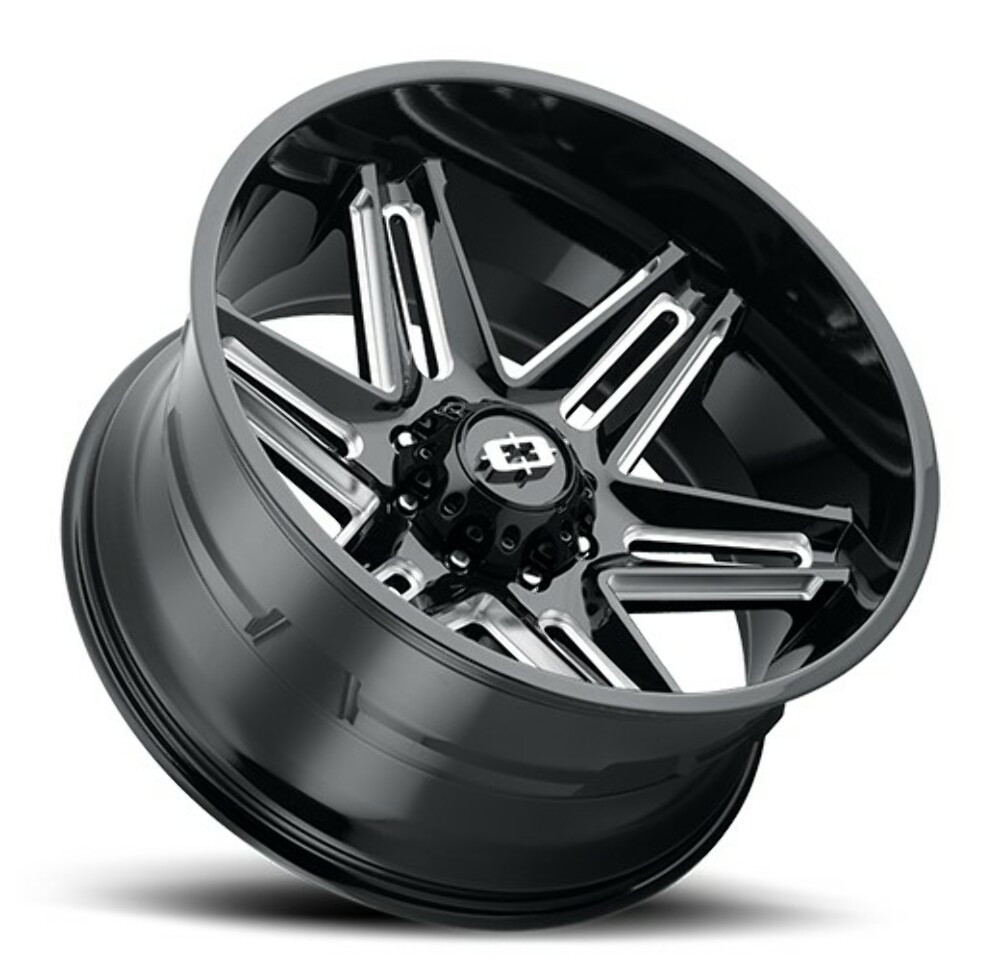 Set 4 24" Vision 363 Razor Gloss Black Milled Spoke 24x12 Wheels 8x170 -51mm Rims
