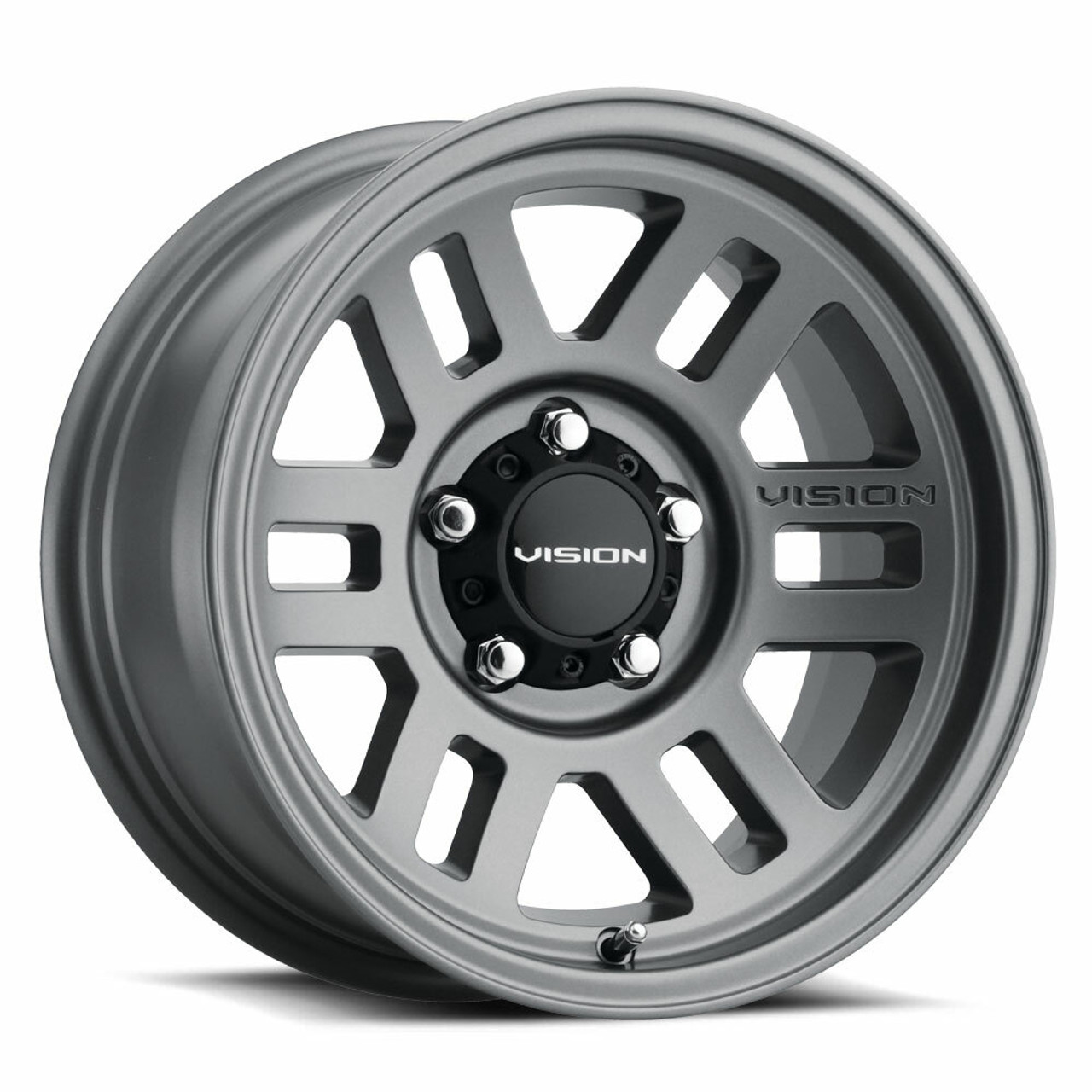 Set 4 16" Vision Off-Road 355 Manx 2 Overland Satin Grey Wheels 16x8 8x6.5 0mm