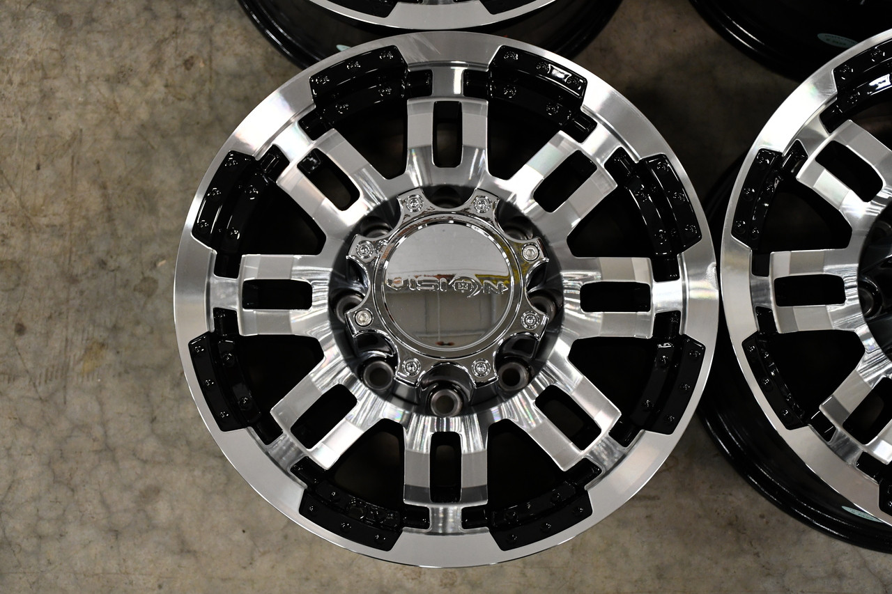 20" Vision 375 Warrior Gloss Black Machined Face Wheel 20x9 8x6.5 Truck Rim 18mm