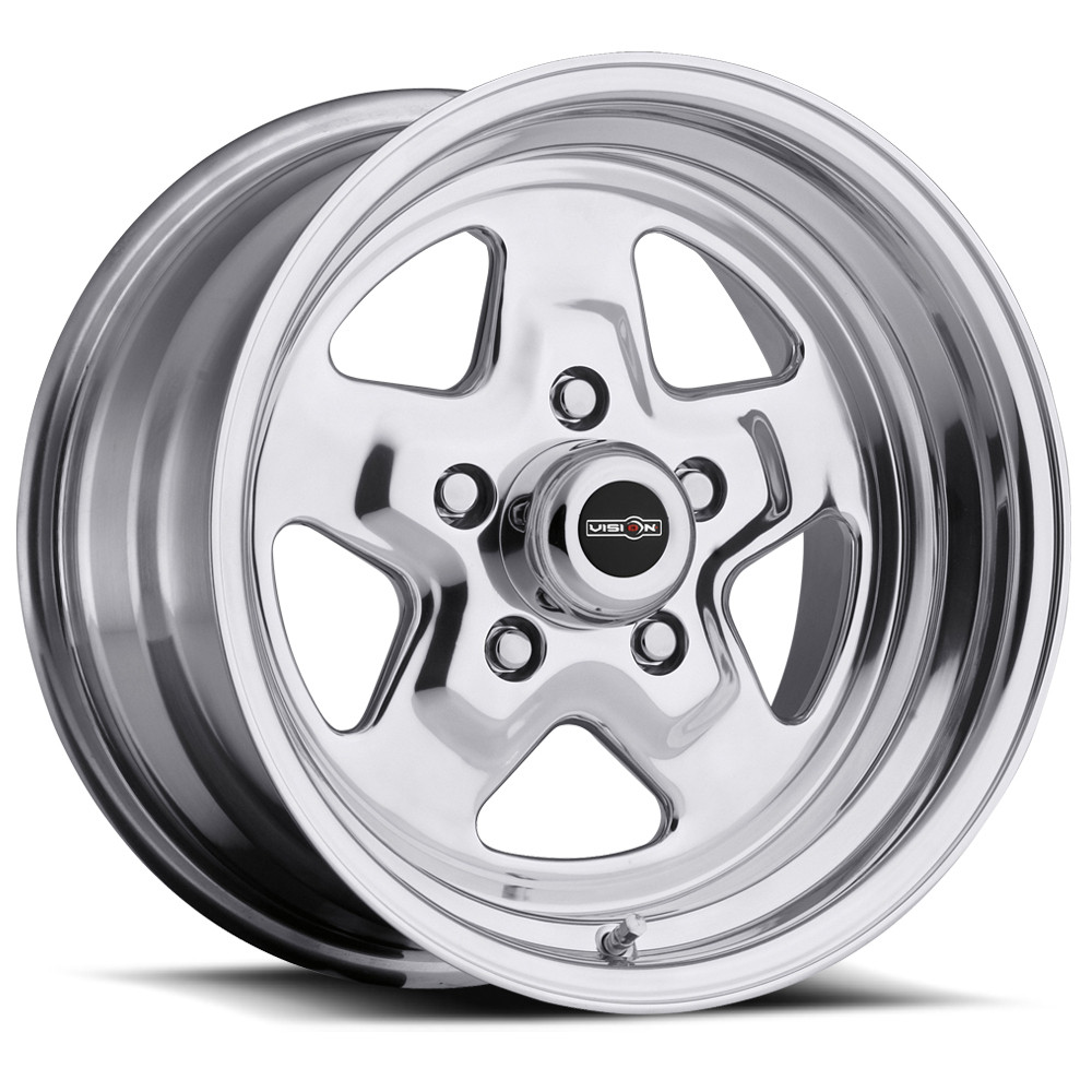 Set 4 15" Vision American Muscle 521H Nitro Polished Wheels 15x7 5x4.5 Rims 0mm