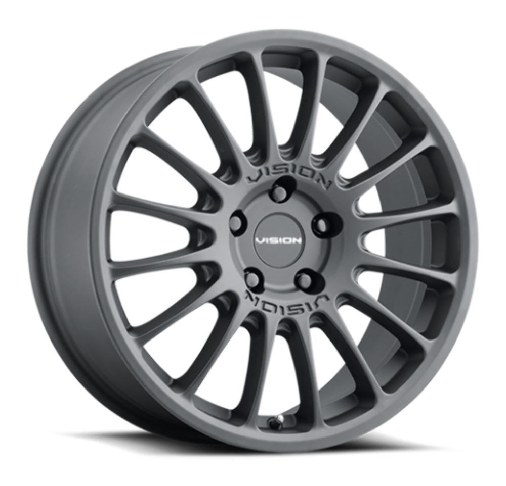 Set 4 17" Vision Street 477 Monaco Satin Black Wheels 17x8 5x112 Rims 38mm
