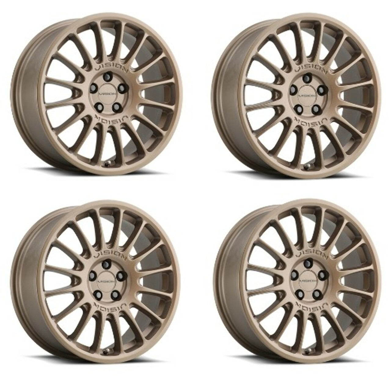 Set 4 17" Vision Street 477 Monaco Bronze Wheels 17x7 5x4.25 (5x108) Rims 38mm