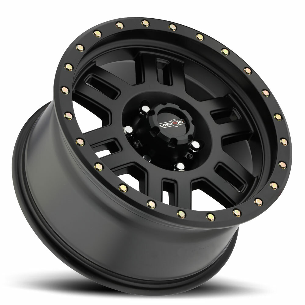 Set 4 18" Vision 398 Manx  Matte Black 18x9 Wheels 8x6.5 (8x165.1) -12mm Rims