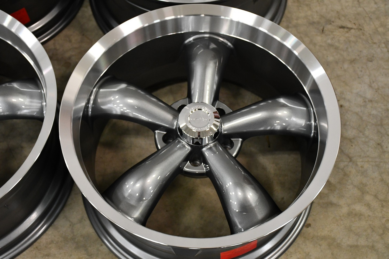 Set 4 18" Vision 142 Legend 5 Gunmetal Machined Lip 18x8.5 Wheels 5x4.75 (5x120.65) -6mm Rims