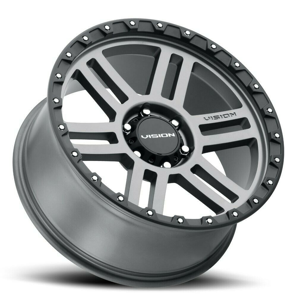Set 4 17" Vision 354 Manx 2 Satin Grey 17x9 Wheels 8x6.5 (8x165.1) 12mm Rims