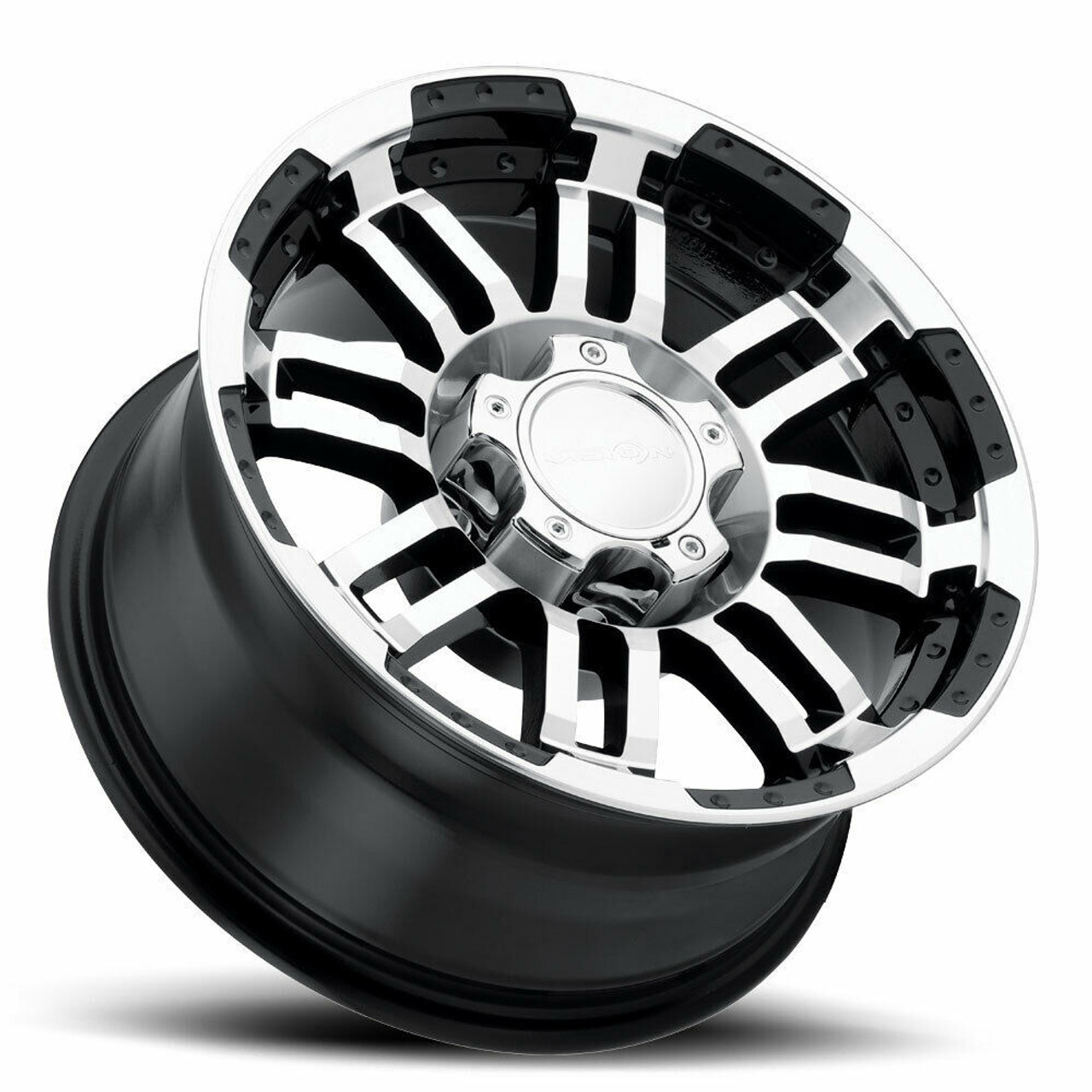 Set 4 20" Vision 375 Warrior Gloss Black Machined Face Wheels 20x9 6x135 25mm