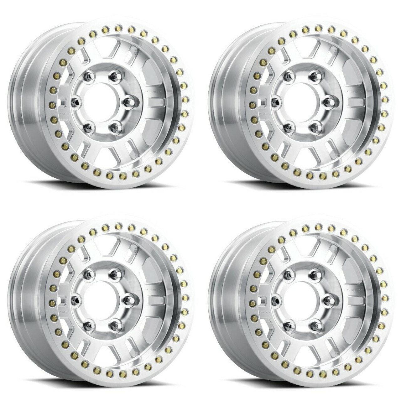 Set 4 17" Vision Off-Road 398COMP Manx Competition Machined 17x9.5 6x6.5  26mm