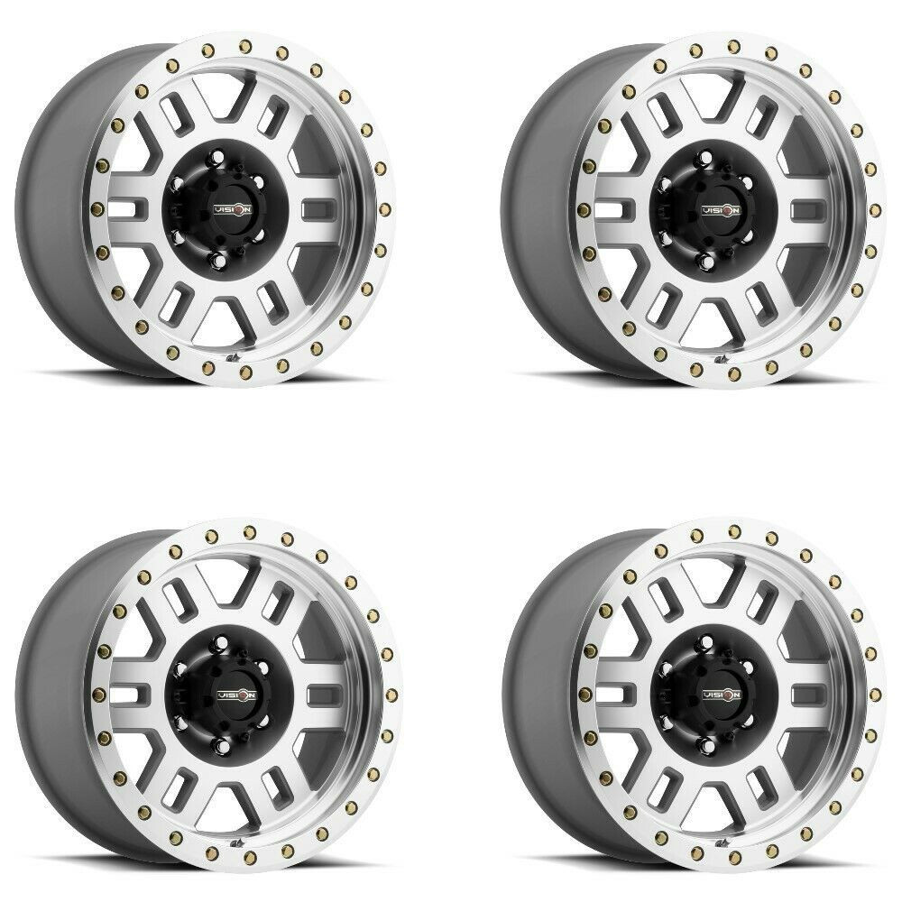 Set 4 18" Vision 398 Manx   Machined 18x9 Wheels 6x5.5 (6x139.7) 0mm Rims
