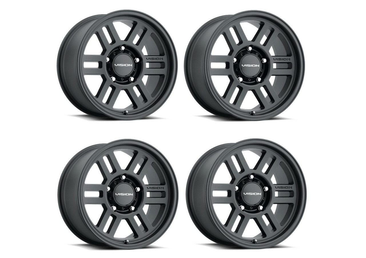 Set 4 16" Vision Off-Road 355 Manx 2 Overland Black Wheel 16x6.5 5x130 45mm Rims