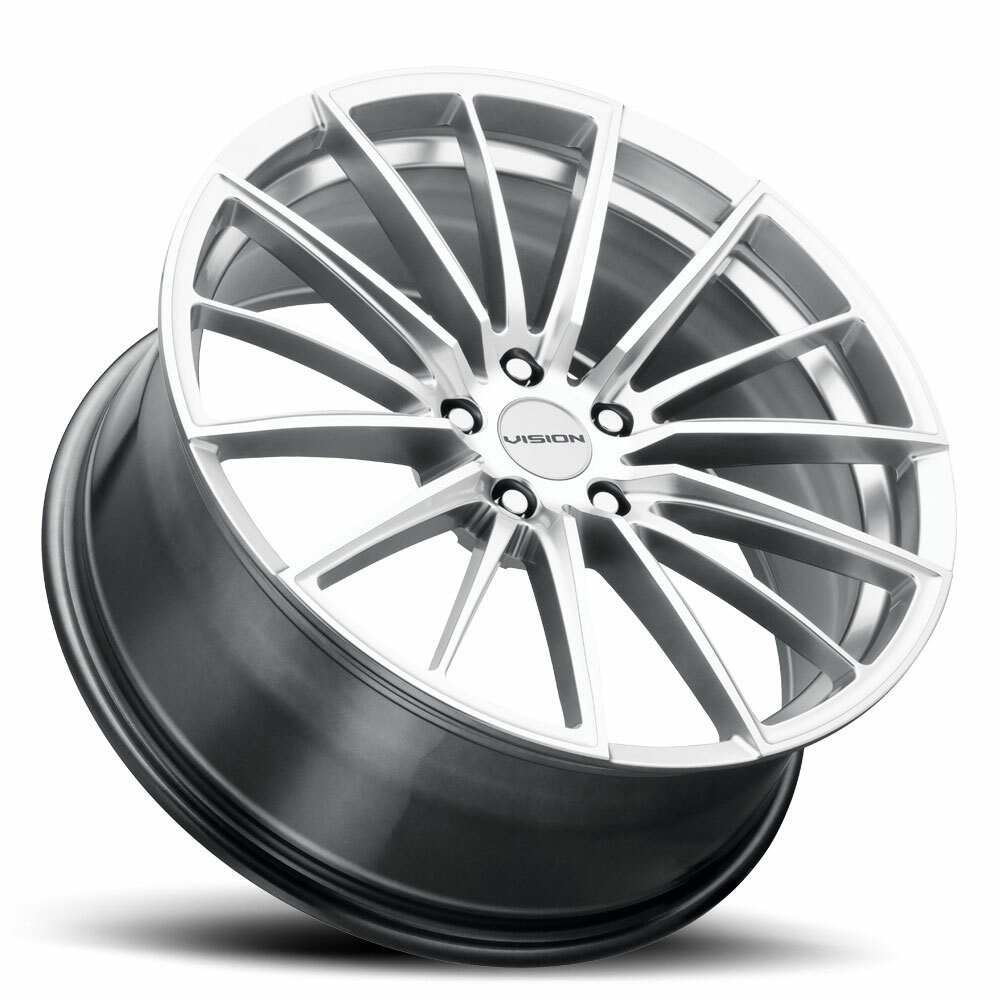 17" Vision Street 473 Axis Hyper Silver Machined Face Wheel 17x8 5x112 38mm Rim