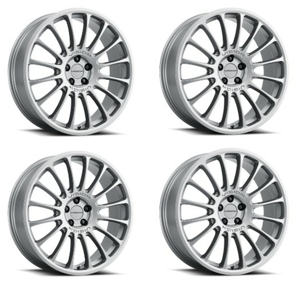 Set 4 15" Vision 477 Monaco Graphite 15x7 Wheels 5x112 38mm Rims