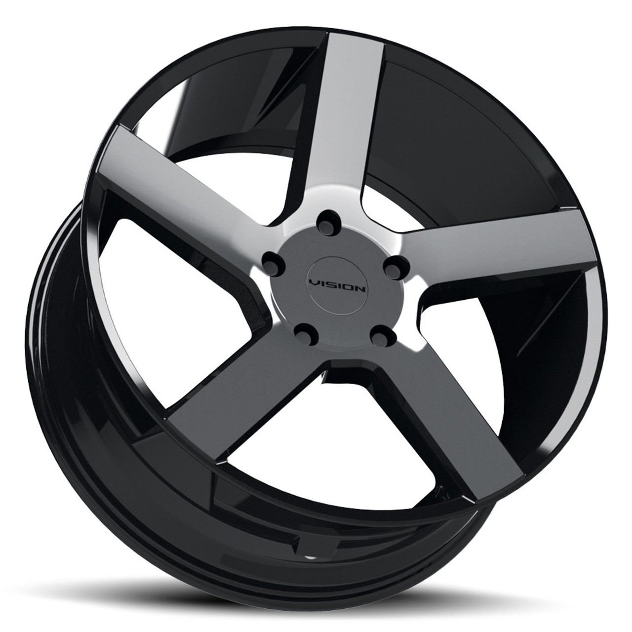 22" Vision Street 472 Switchback Gloss Black Machined Wheel 22x9.5 6x135  30mm