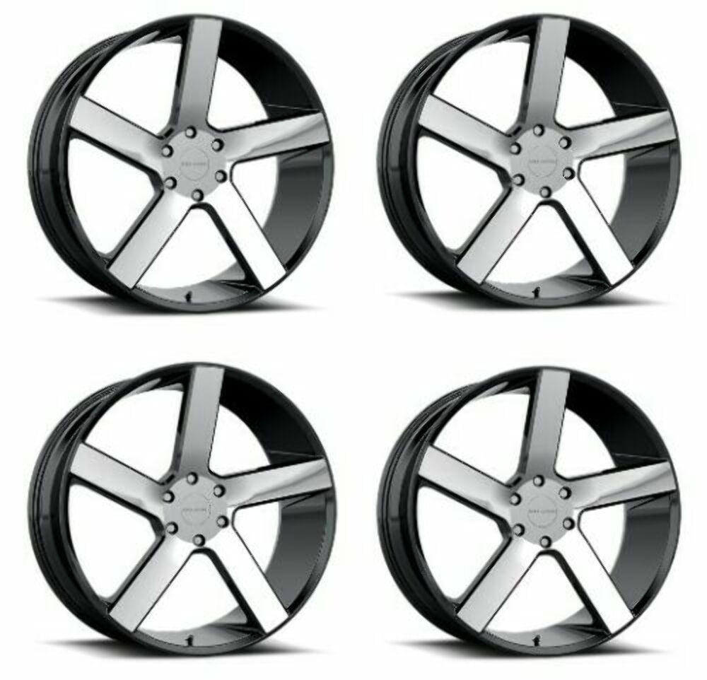 Set 4 20" Vision 472 Switchback Gloss Black Machined Face 20x9 Wheels 6x132 30mm Rims