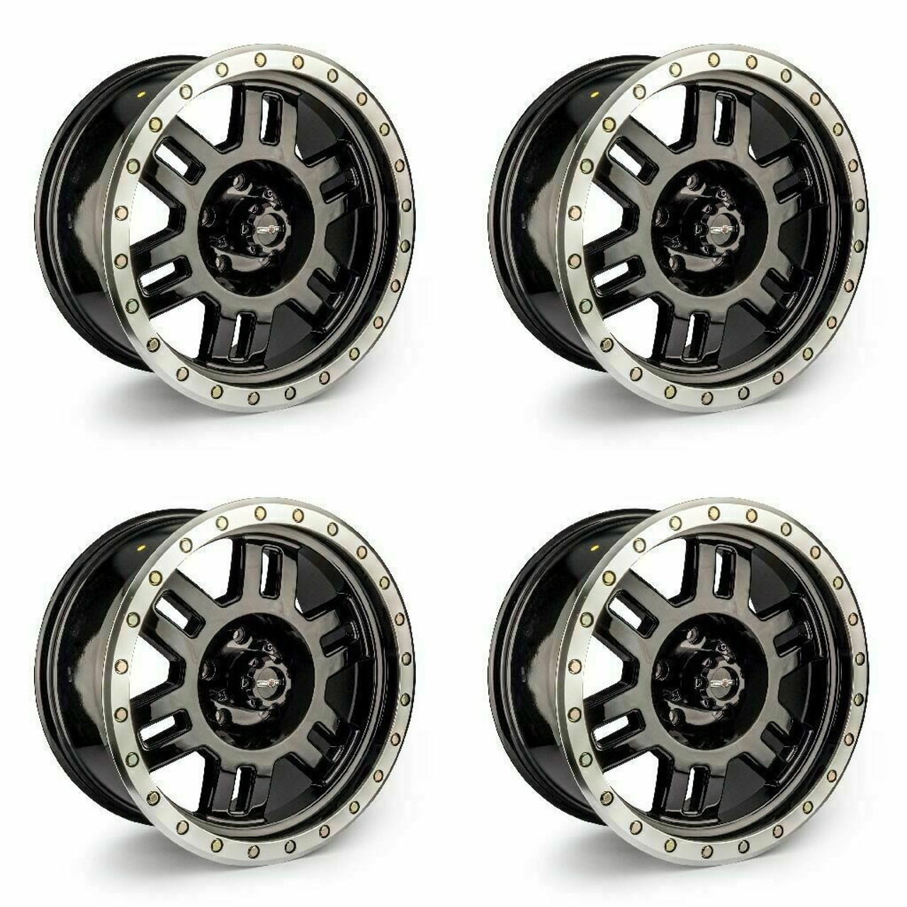 Set 4 16" Vision 398COMP Manx Competition Black Machined Lip 16x7 5x4.5 Rims 0mm