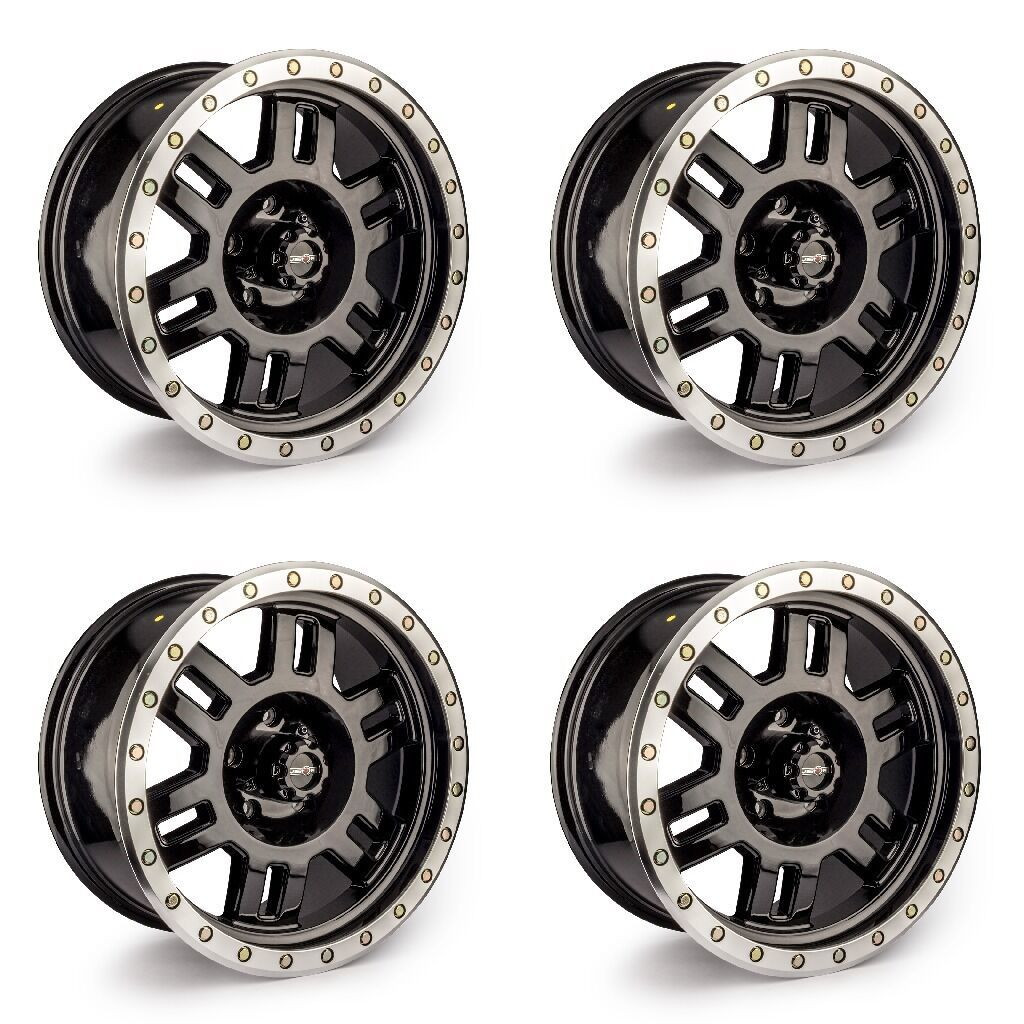 Set 4 18" Vision 398 Manx Gloss Black Machined Lip Wheels 18x9 5x5 Rims -12mm