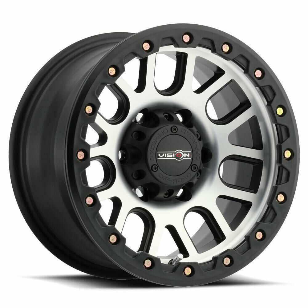 Set 4 20" Vision Off-Road 111 Nemesis Black Machined Face Wheels 20x9 6x5.5 0mm