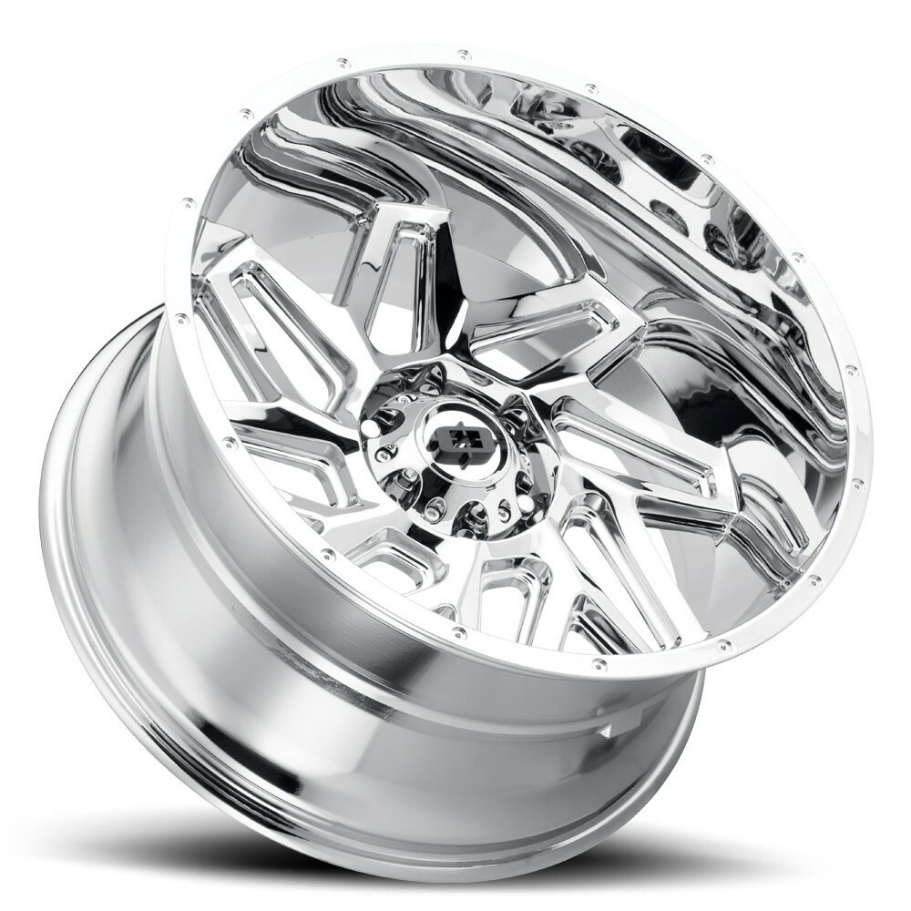 Set 4 22" Vision 361 Spyder Chrome 22x14 Wheels 8x6.5 (8x165.1) -76mm Rims
