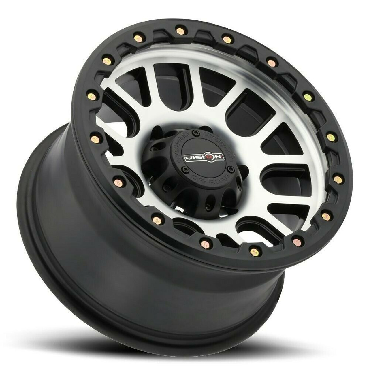 Set 4 18" Vision Off-Road 111 Nemesis Black Machined Face Wheels 18x9 6x5.5 0mm