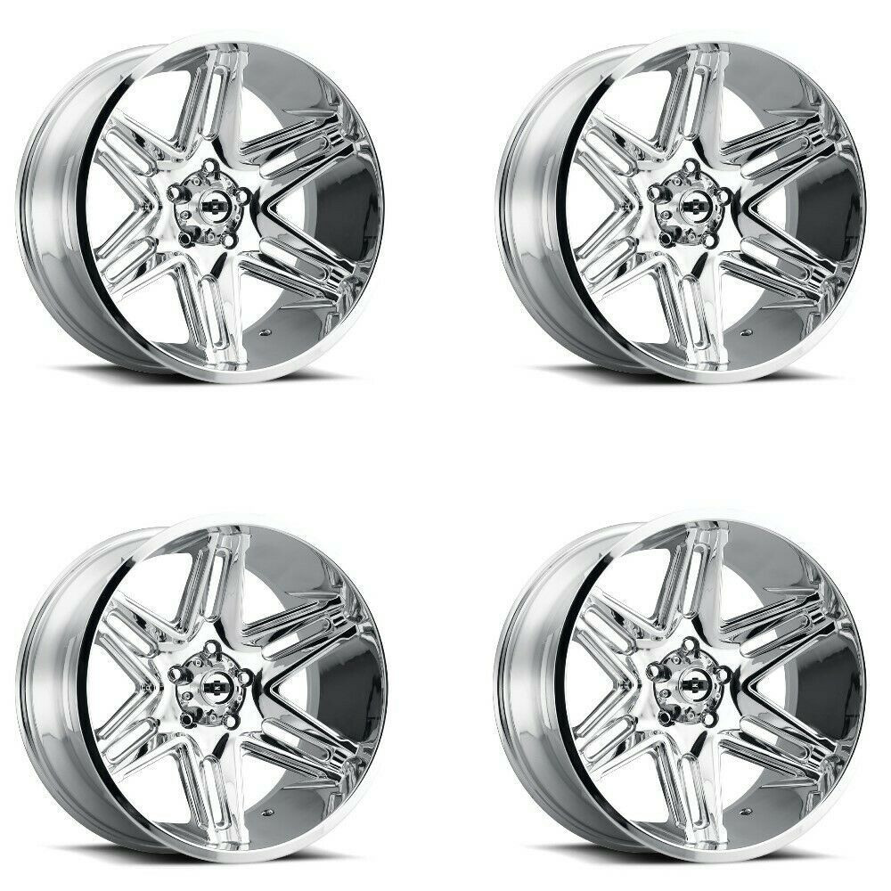 Set 4 20" Vision 363 Razor Chrome 20x10 Wheels 5x150 -25mm Rims