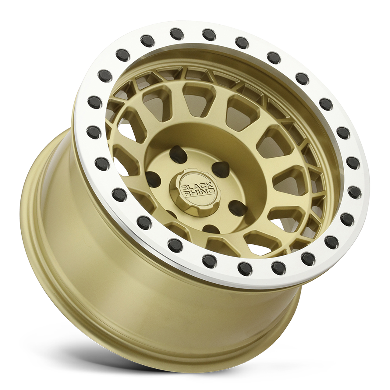 Black Rhino Primm Beadlock 17x8.5 5x4.5 Matte Gold Machined Ring Wheel 17" -38mm
