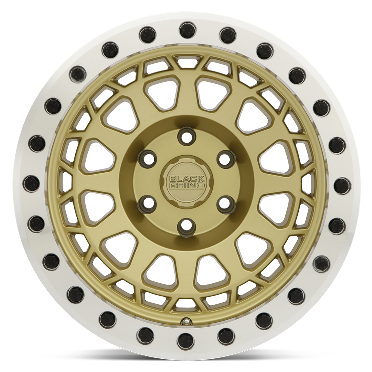 Black Rhino Primm Beadlock 17x8.5 5x4.5 Matte Gold Machined Ring Wheel 17" -38mm