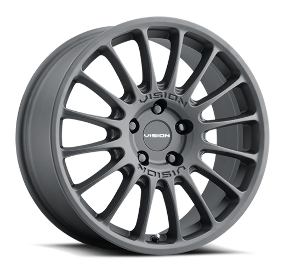 Set 4 15" Vision Street 477 Monaco Satin Black Wheels 15x7 5x112 Rims 38mm
