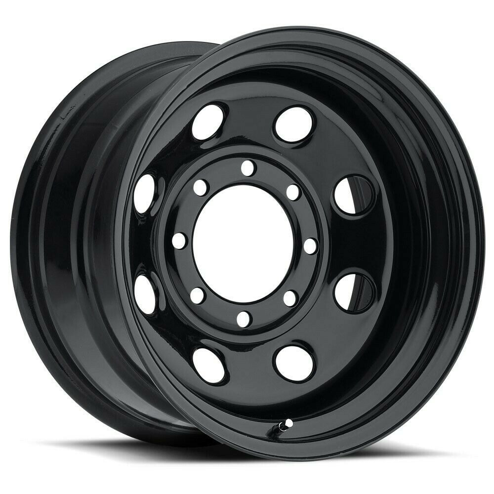 15" Vision 85 Steel Soft 8 Gloss Black 15x7 Wheel 5x4.5 (5x114.3) -6mm Rim