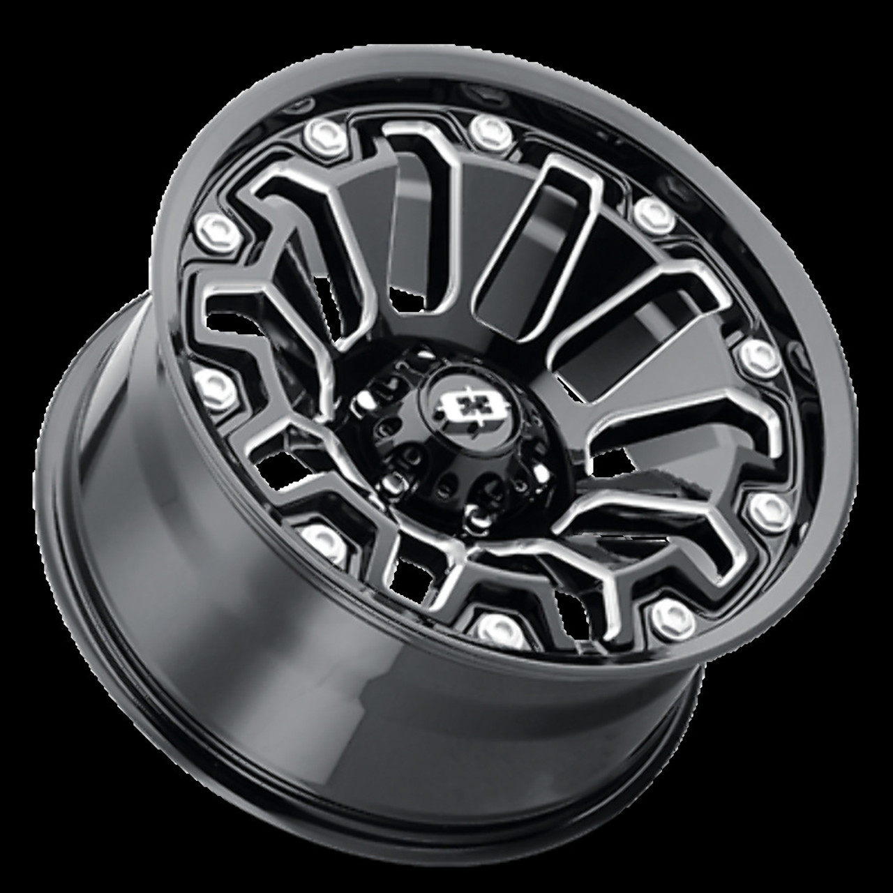Set 4 20" Vision 362 Armor Gloss Black Milled Spoke Wheels 20x9 5x5.5 Rims 12mm