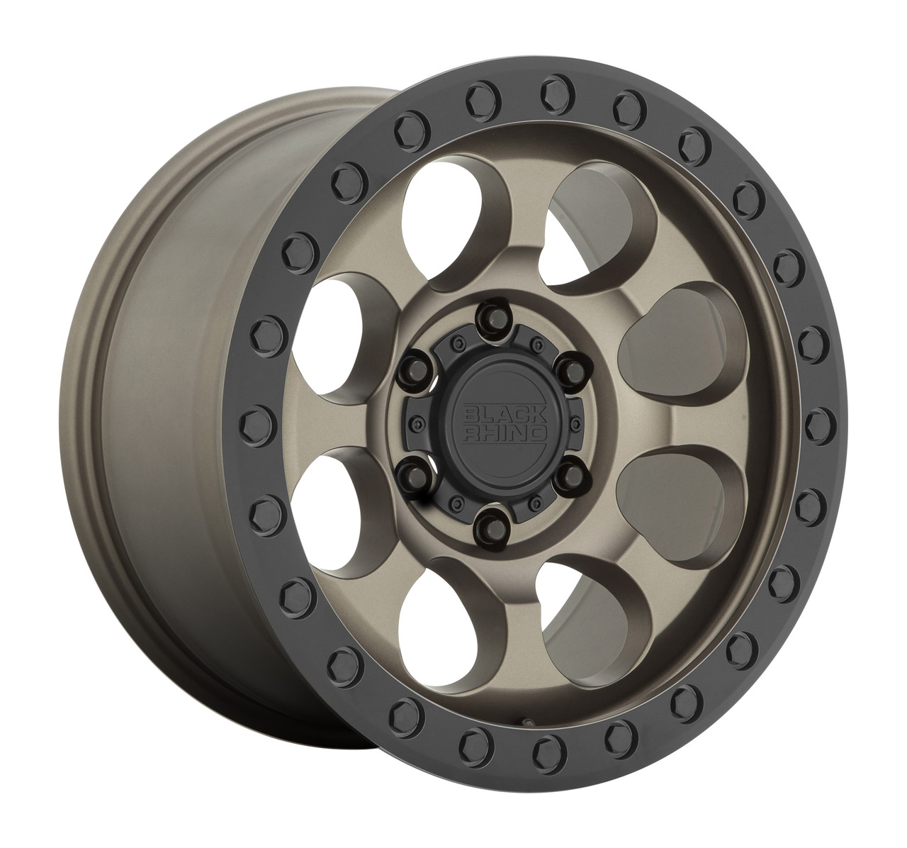 Black Rhino Riot 17x8.5 5x5.0 Matte Bronze W  Black Ring & Bolts Wheel 17" -38mm