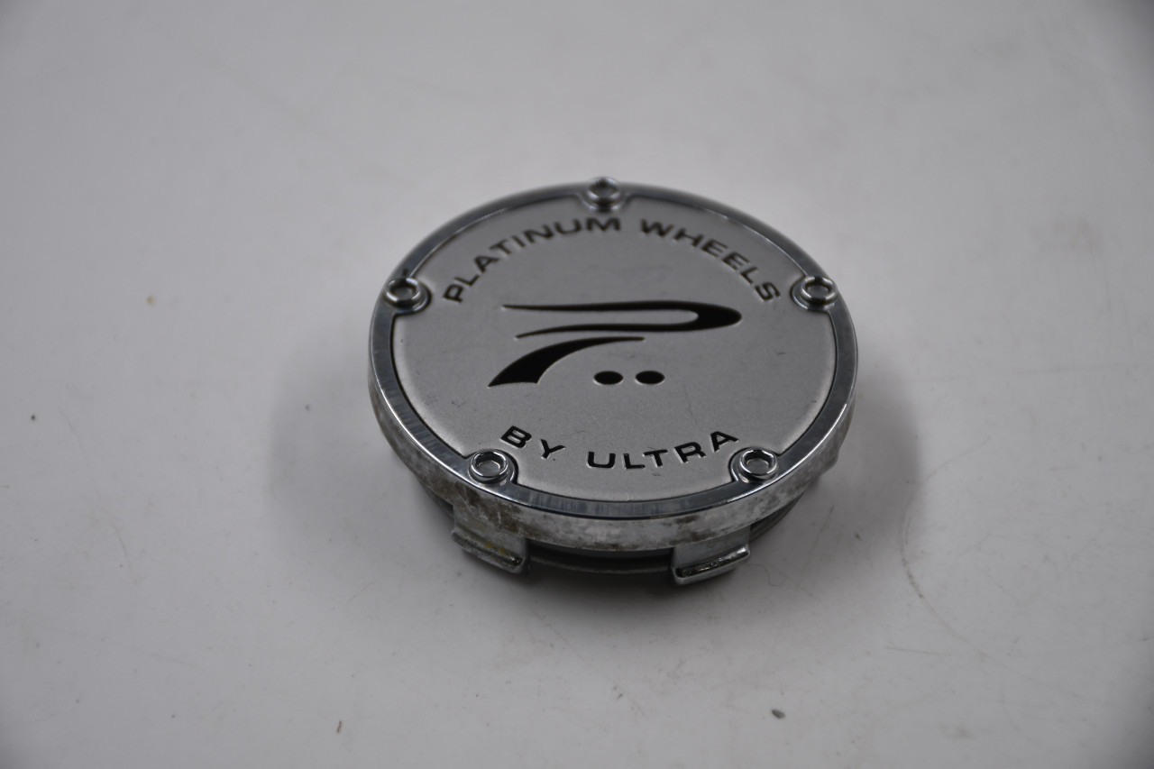 Platinum Wheels Chrome, Silver & Balck Lettering Wheel Center Cap Hub Cap C035201C-S 2.125" Platinum Wheels by Ultra Snap in