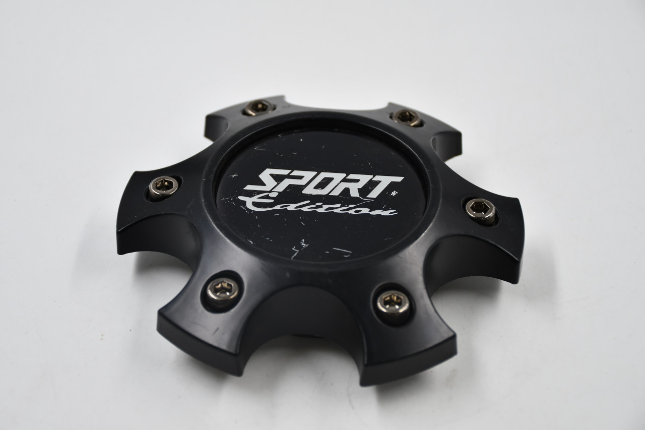 Sport Edition Satin Black, Chrome Logo, Chrome Cosmetic Screws Wheel Center Cap Hub Cap (SB)TK-6H(U) 5" Sport Edition 6 Lug