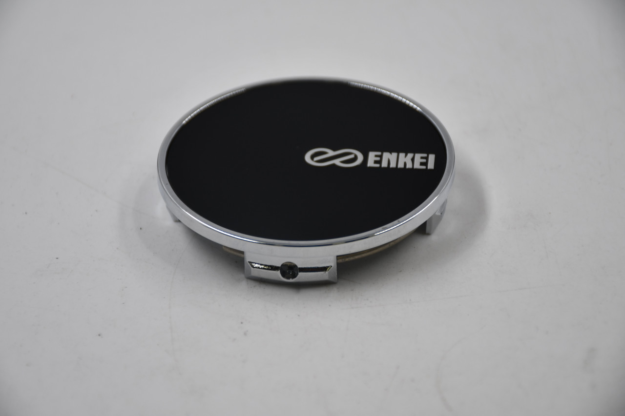 Enkei Chrome and Black w/Chrome Logo Wheel Center Cap Hub Cap CC-176 2.625" Enkei Snap in
