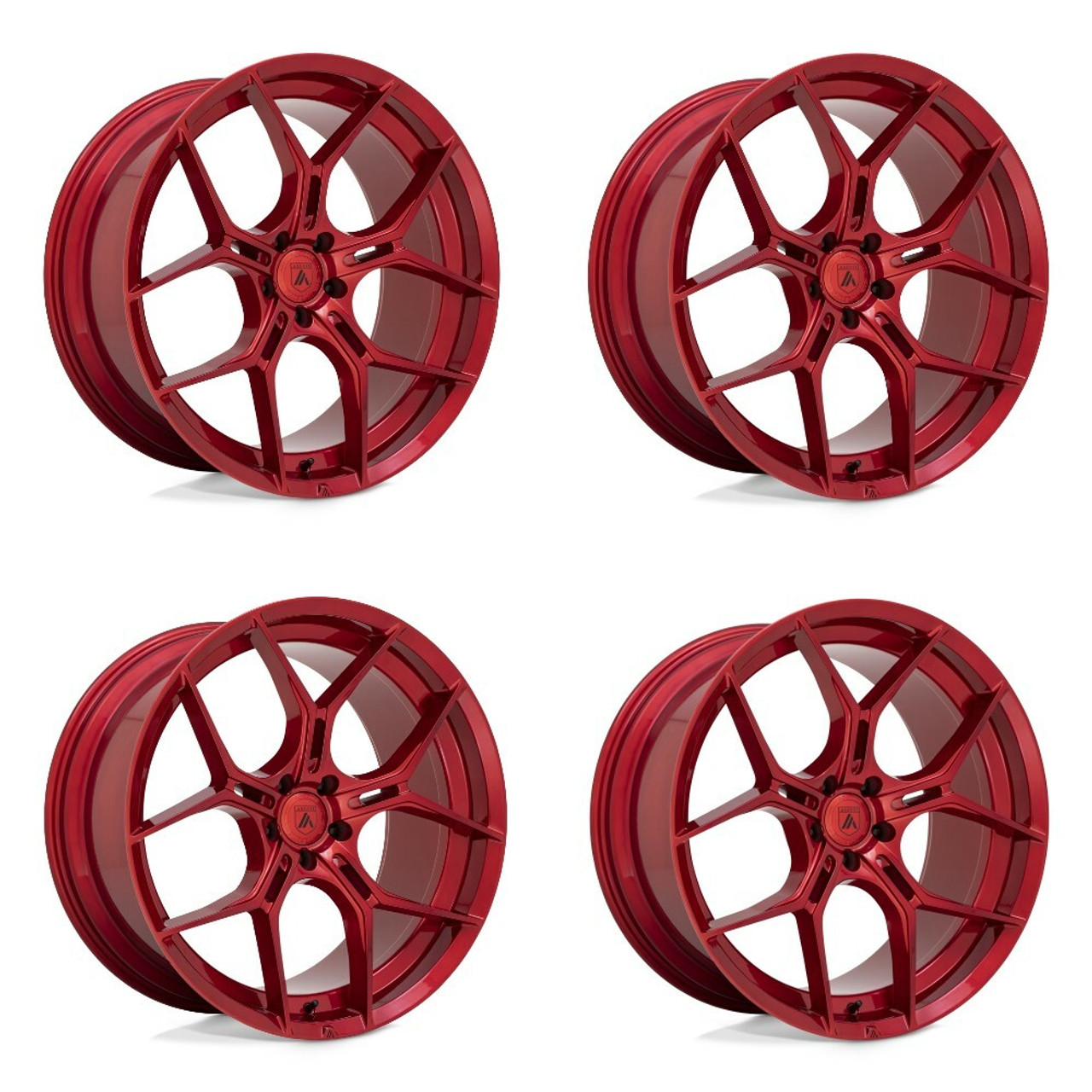Set 4 Asanti Black ABL-37 Monarch 20x10.5 5x115 Candy Red Wheels 20" 20mm Rims