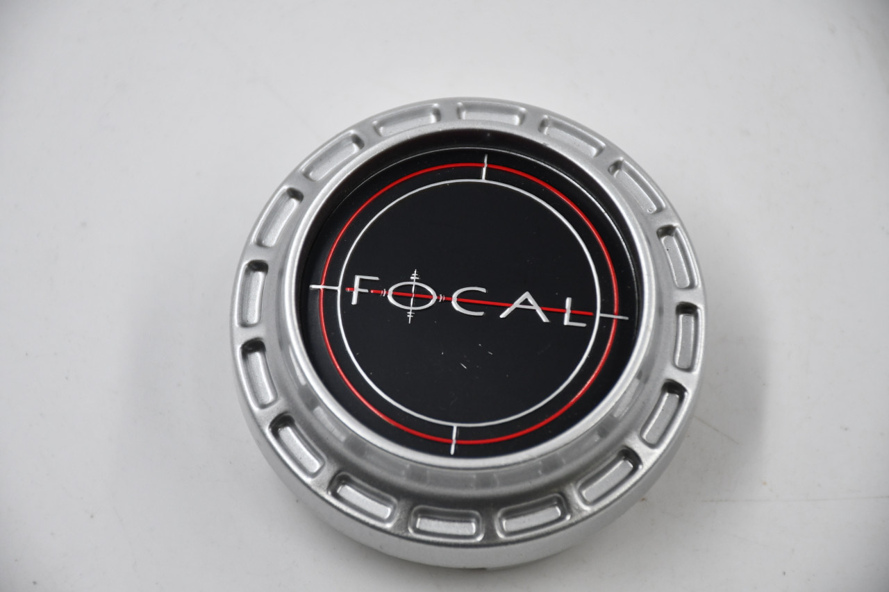 Focal Silver w/ Black, Red, Silver Insert Logo Wheel Center Cap Hub Cap 89-9001-CAP 2.5" Focal Snap in