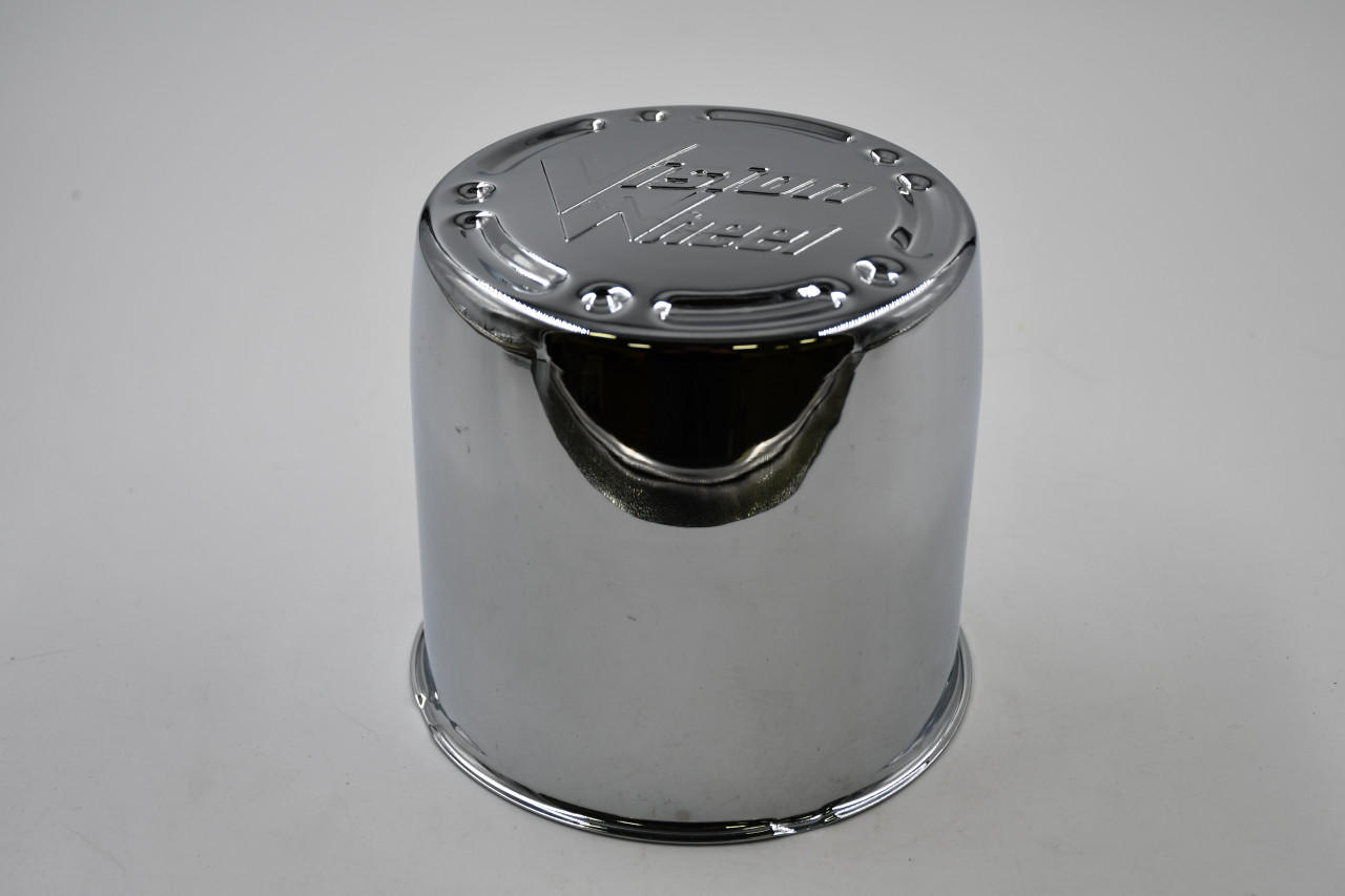 Vision Wheels Chrome Wheel Center Cap Hub Cap 10691765F-2 5.375" Vision Push Thru Old Logo