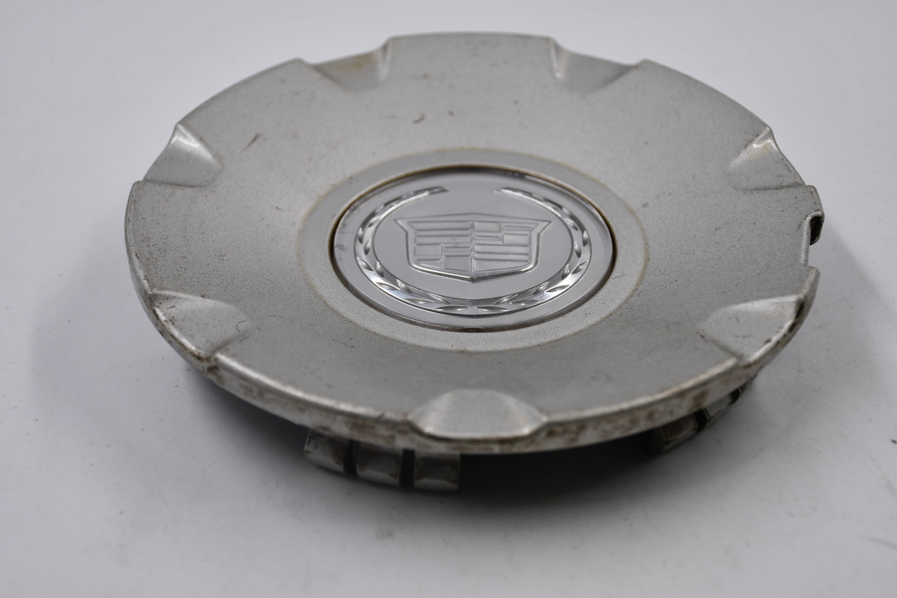 Cadillac Silver w/ Chrome Insert, Logo Wheel Center Cap Hub Cap 9595438(CAD) 6.25" Cadillac STS CTS '03-'10 OEM