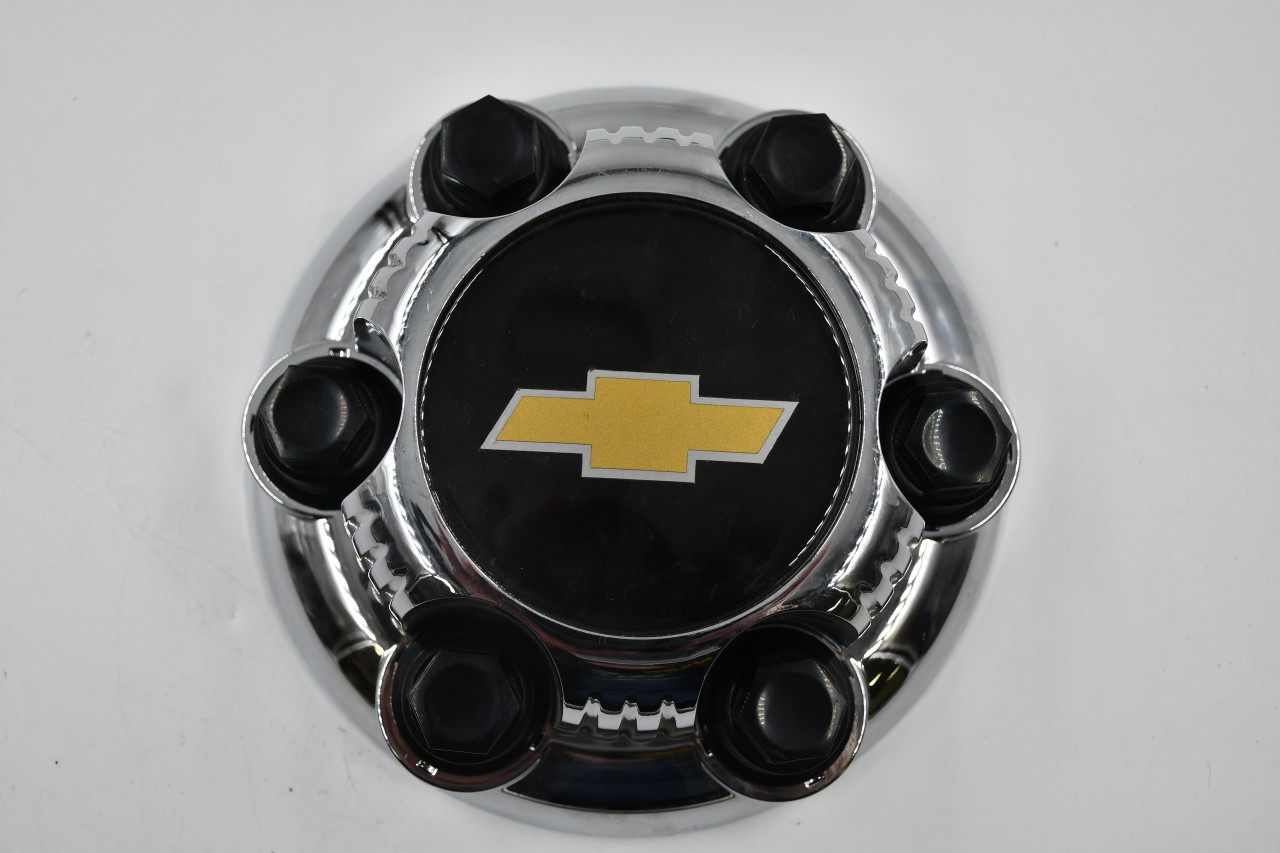 AfterMarket Chrome w/ Black & Gold Insert Wheel Center Cap Hub Cap 5129C(CHV) 7.375" AfterMarket 6 Lug fits Chevy