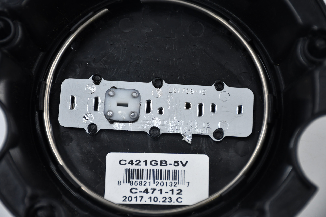 Vision Gloss Black w/Chrome Logo Wheel Center Cap Hub Cap C421GB-5V 5.5" Vision 6 Lug