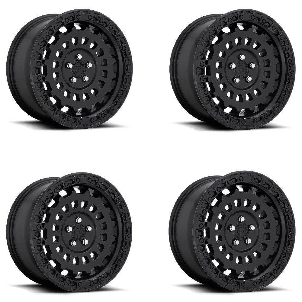 Set 4 Fuel D633 Zephyr 17x8.5 5x4.25 Matte Black Wheels 17" 25mm Rims
