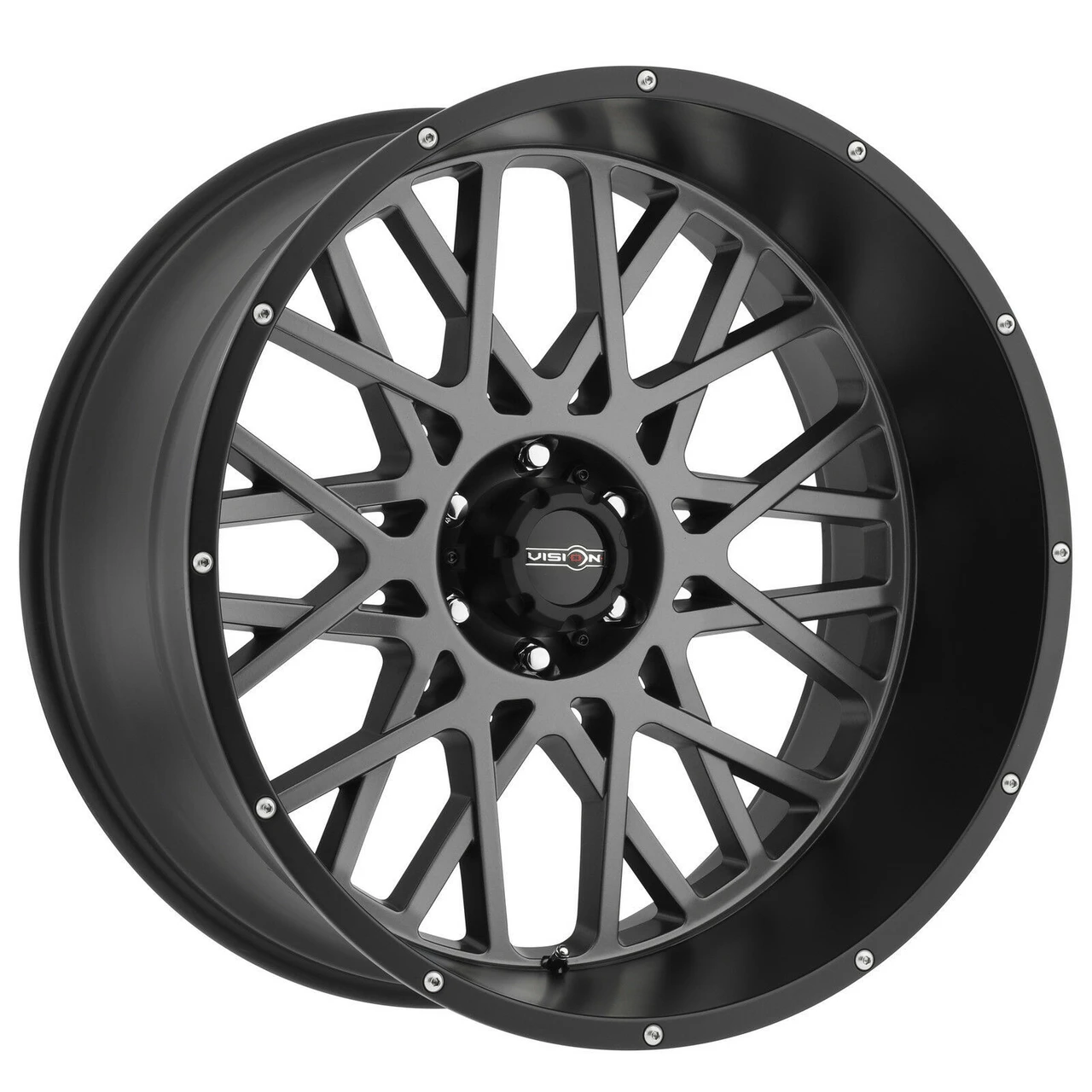 Set 4 18" Vision 412 Rocker Anthracite Satin Black Lip Wheels 18x9 8x180 12mm