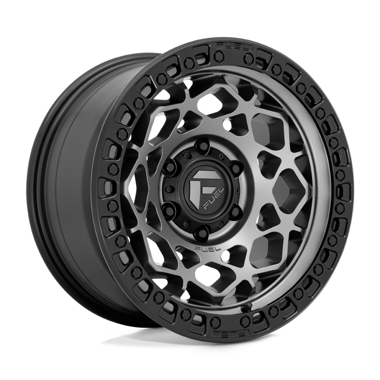 Set 4 Fuel D784 Unit 17x9 5x5 Gunmetal With Matte Black Ring Wheels 17" 1mm