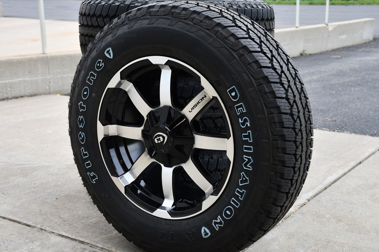 Set 4 16" Vision 413 Valor Gloss Black Machined Face 16x6.5 Wheels 6x130 45mm Rims